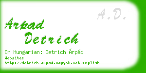 arpad detrich business card