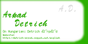 arpad detrich business card